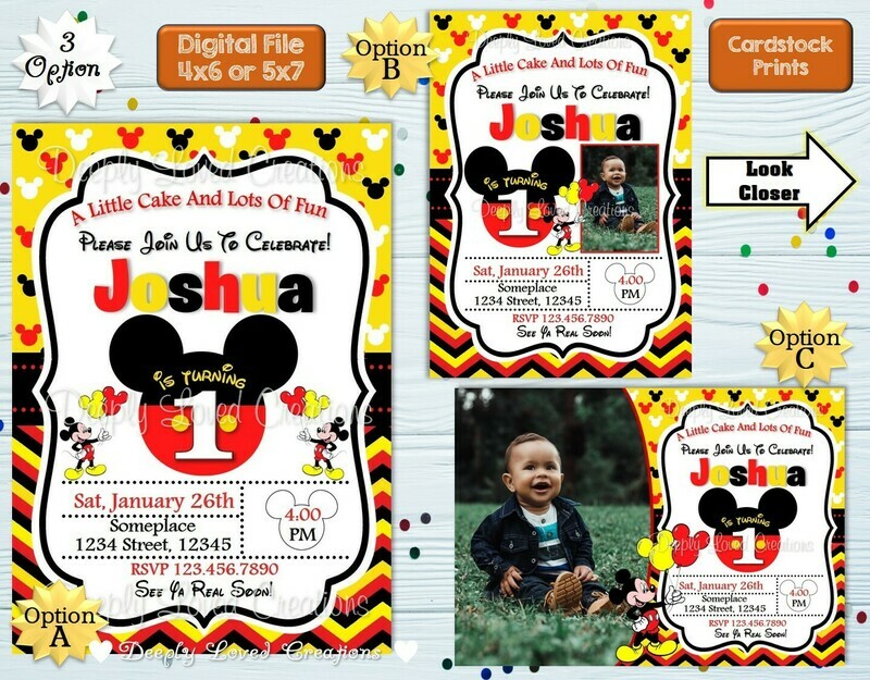 Mickey Mouse Birthday*Mickey Mouse Invitation*Mickey Mouse Digital*Mickey Mouse Theme*Mickey Mouse Party*Mickey Mouse Invite*Mickey Mouse 1st*Mickey Mouse 2nd*Mickey Mouse 3rd