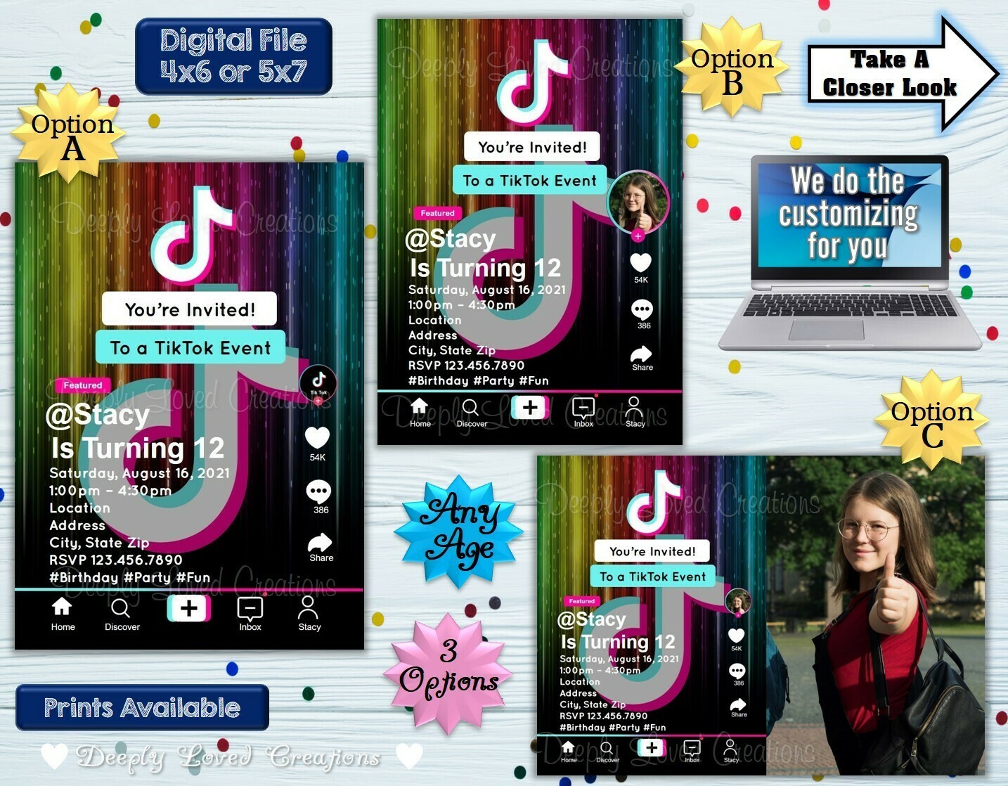Tik Tok Birthday*Tik Tok Invitation*Tik Tok Digital*Tik Tok Theme*Tik Tok Party*Tik Tok Invite*Tik Tok Inspiried
