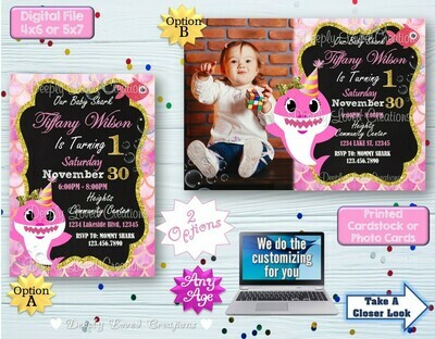 Pink Baby Shark Birthday*Pink Baby Shark Invitation*Pink Baby Shark Digital*Pink Baby Shark Theme*Pink Baby Shark Party*Pink Baby Shark Invite