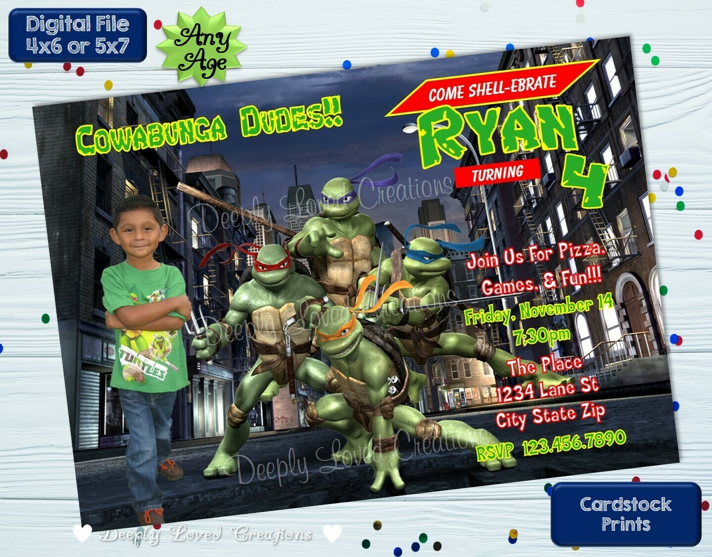 TMNT Birthday*TMNT Invitation*TMNT Digital*TMNT Theme*TMNT Party*TMNT Invite*TMNT Inspired*Teenage Mutant Ninja Turtles