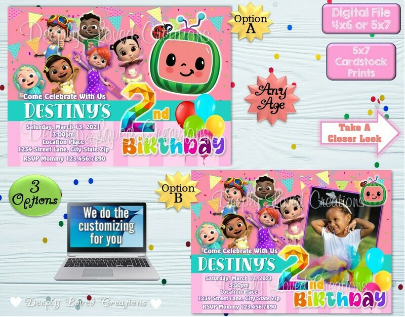 Cocomelon Birthday*Cocomelon Invitation*Cocomelon Digital*Cocomelon Theme*Cocomelon Party*Cocomelon Invite*Girl Cocomelon Birthday*Girl Cocomelon Invitation