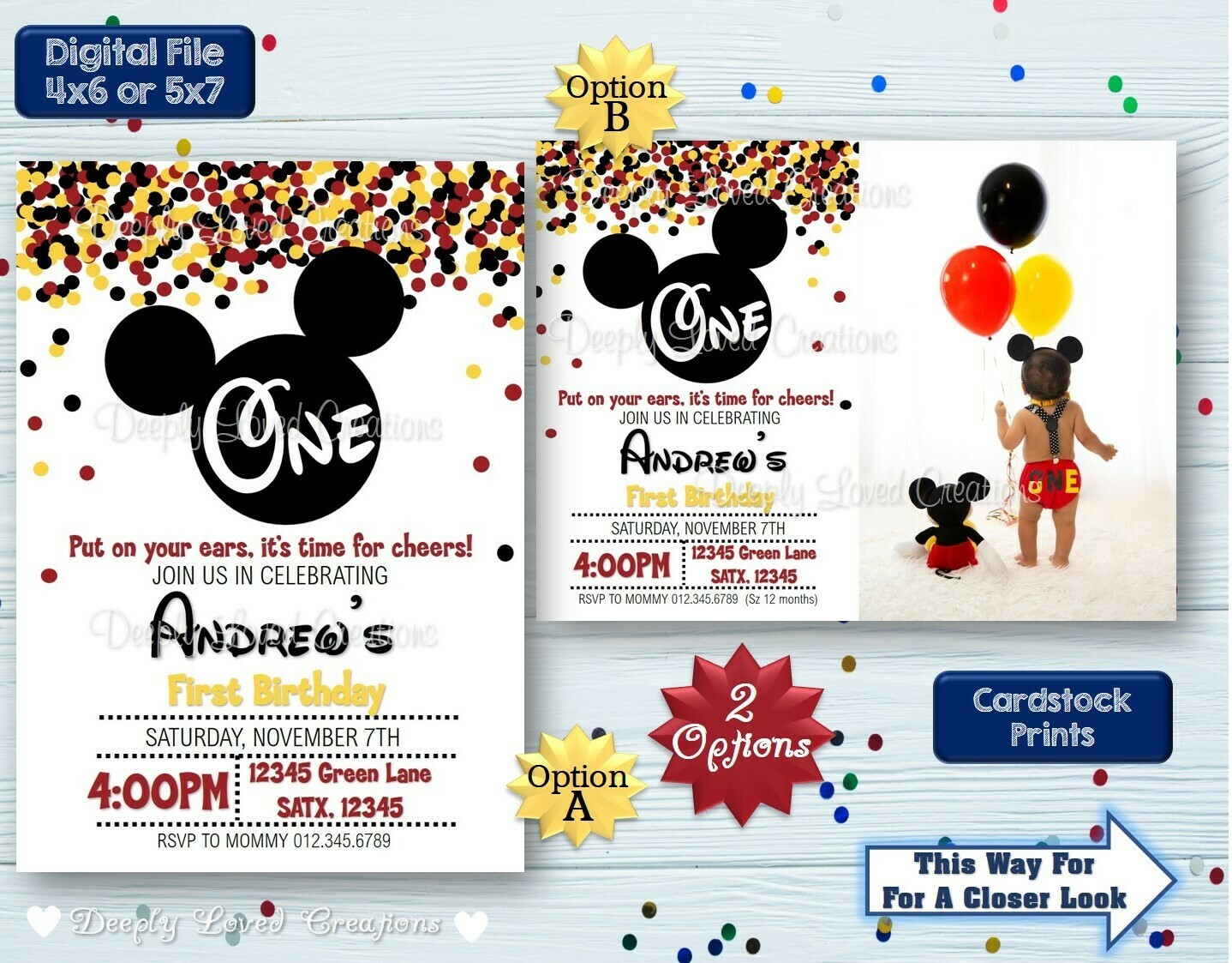 Mickey Mouse Birthday*Mickey Mouse Invitation*Mickey Mouse Digital*Mickey Mouse Theme*Mickey Mouse Party*Mickey Mouse Invite*Mickey Mouse 1st