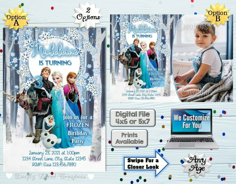 Frozen Birthday*Frozen Theme*Frozen Party*Frozen Invitation*Frozen Digital*Frozen Invite