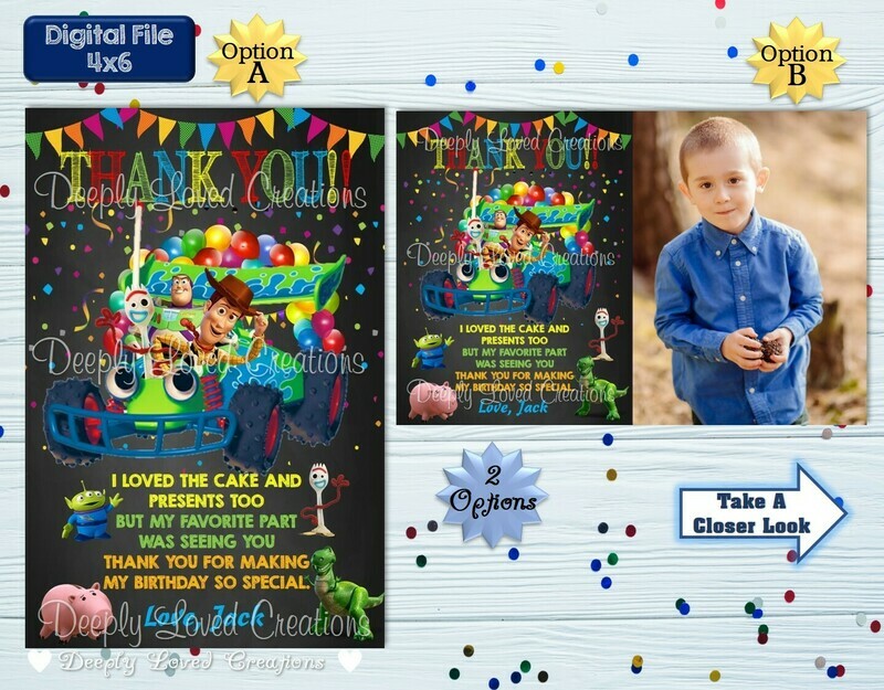 Toy Story Thank You*Toy Story Thank You Card*Toy Story Theme*Toy Story Party*Toy Story Birthday*Toy Story Digital