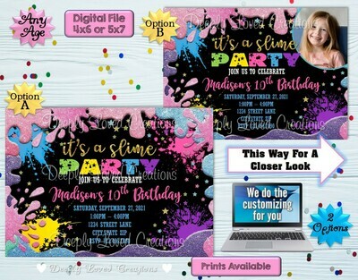 Slime Birthday*Slime Invitation*Slime Digital*Slime Theme*Slime Party*Slime Invite