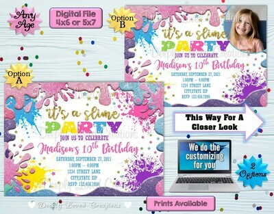 Slime Birthday*Slime Invitation*Slime Digital*Slime Theme*Slime Party*Slime Invite