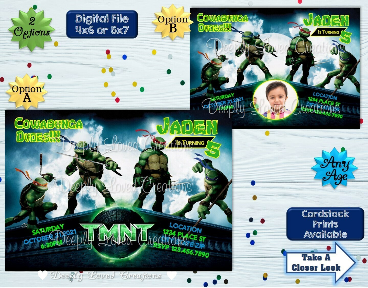 TMNT Birthday*TMNT Invitation*TMNT Digital*TMNT Theme*TMNT Party*TMNT Invite*TMNT Inspired*Teenage Mutant Ninja Turtles