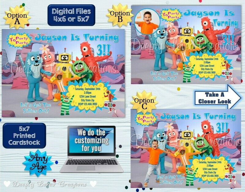 Boy Yo Gabba Gabba Birthday*Yo Gabba Gabba Invitation*Yo Gabba Gabba Digital*Yo Gabba Gabba Theme*Yo Gabba Gabba Party*Yo Gabba Gabba Invite