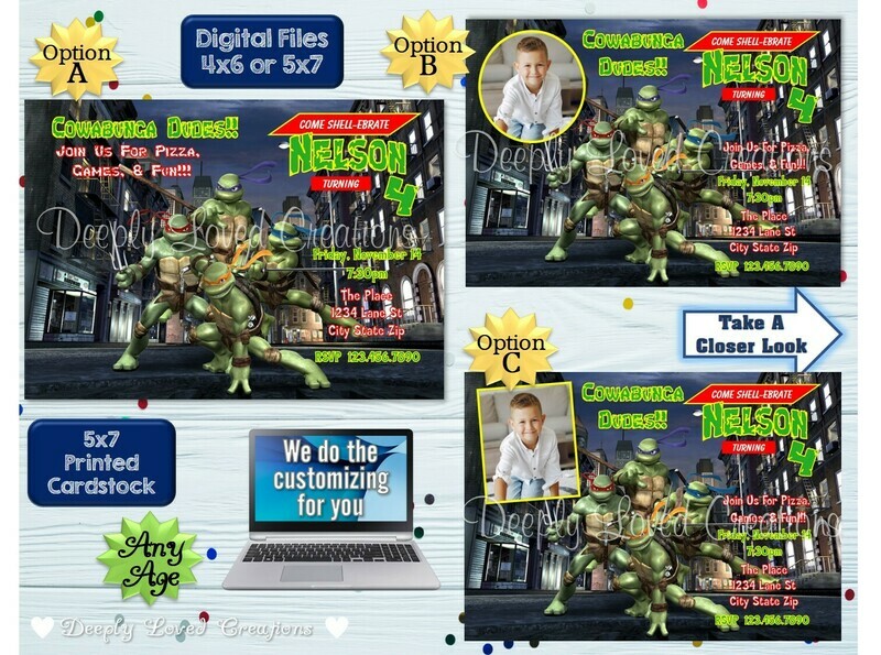 TMNT Birthday*TMNT Invitation*TMNT Digital*TMNT Theme*TMNT Party*TMNT Invite*TMNT Inspired*Teenage Mutant Ninja Turtles