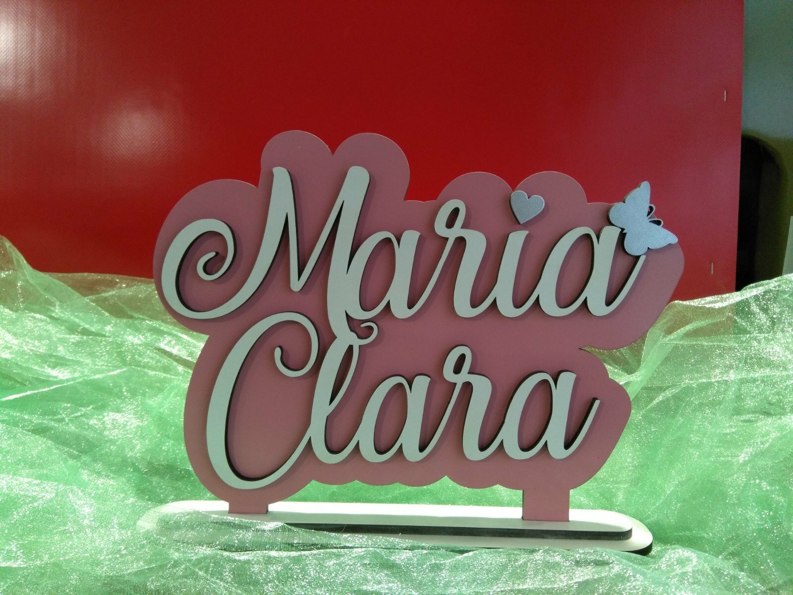 Placa com nome e base