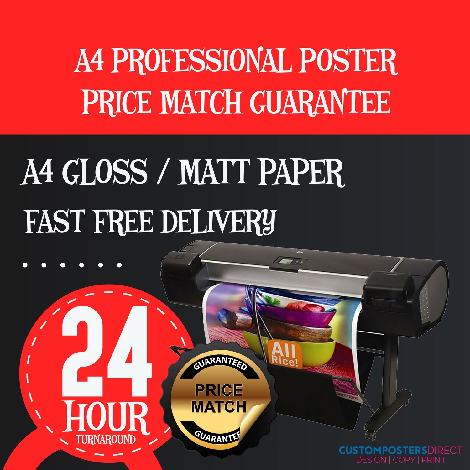 A3 A1 A0 available A2 Full Colour GLOSS Poster Printing Service FREE-P&P! 
