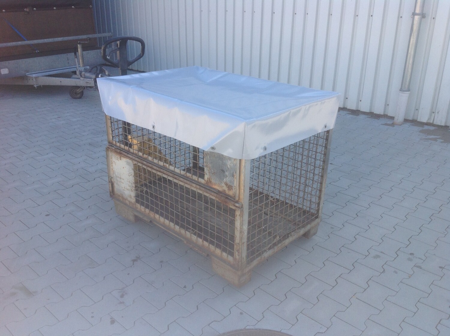 Abdeckhaube DB Gitterbox niedrig grau