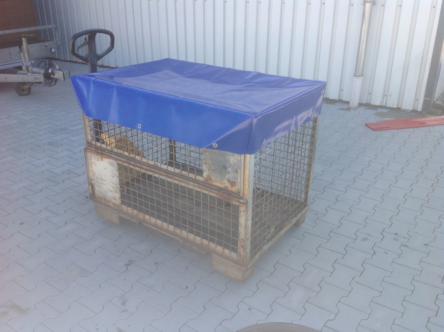 Abdeckhaube DB Gitterbox niedrig blau