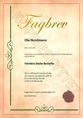 Fagbrev Bestefar