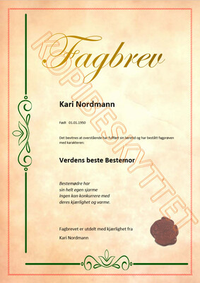 Fagbrev Bestemor