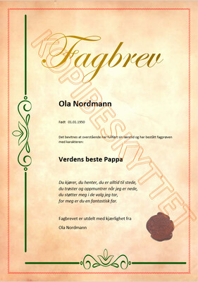 Fagbrev Pappa