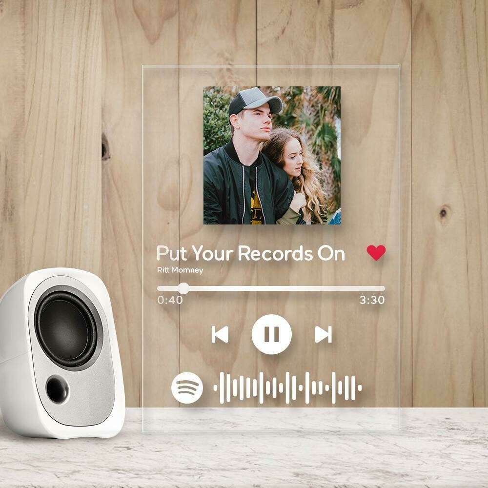Custom Spotify Code Acrylic Music Plaque Night Light Spotify Glass Plaque Lamp
