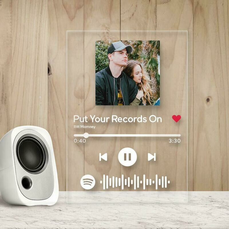 Custom Spotify Code Acrylic Music Plaque Night Light Spotify Glass Plaque Lamp