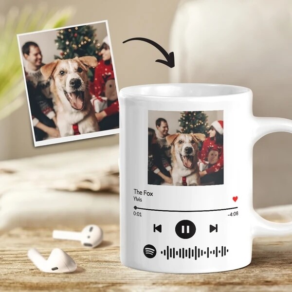 Custom Spotify Code Album Cover Couple Photo Mug