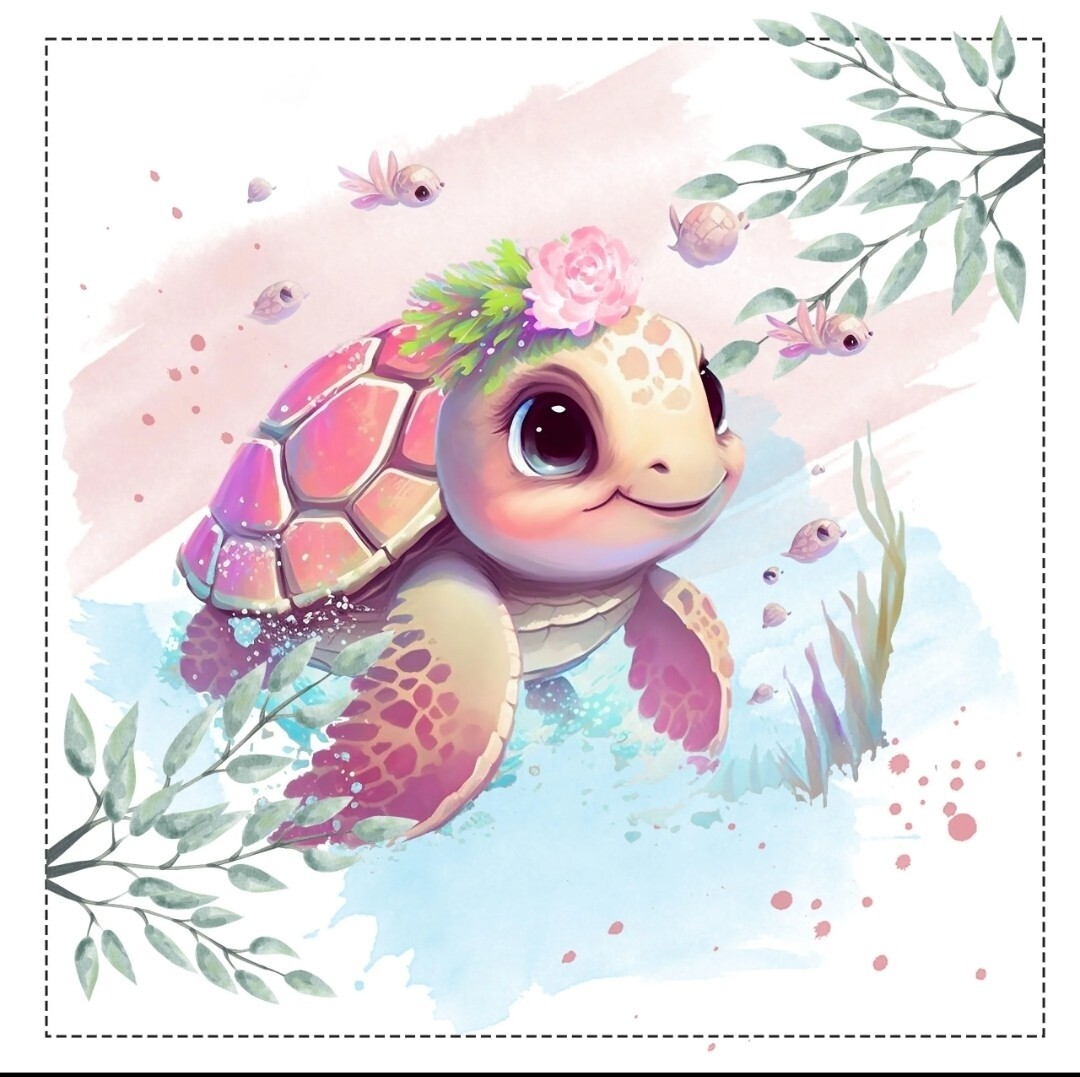 Coussin grand motif tortue 