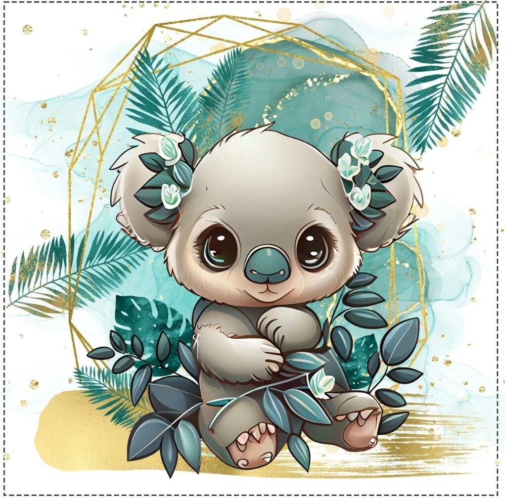 Coussin grand motif koala 