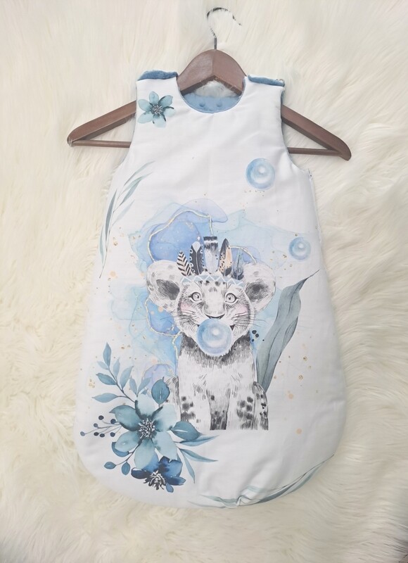 Gigoteuse bébé lion bleu