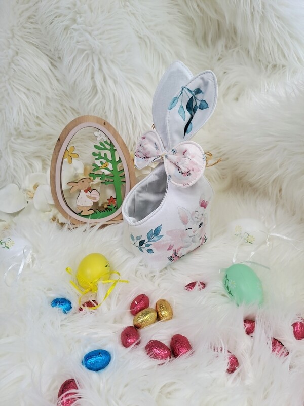 Panier de pâque lapin rose