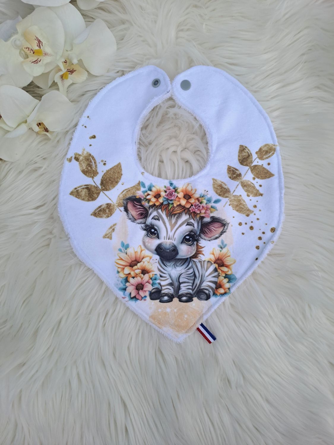Bavoir bandana zèbre 