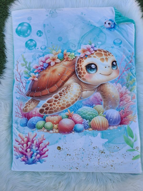 Couverture tortue unique enfant