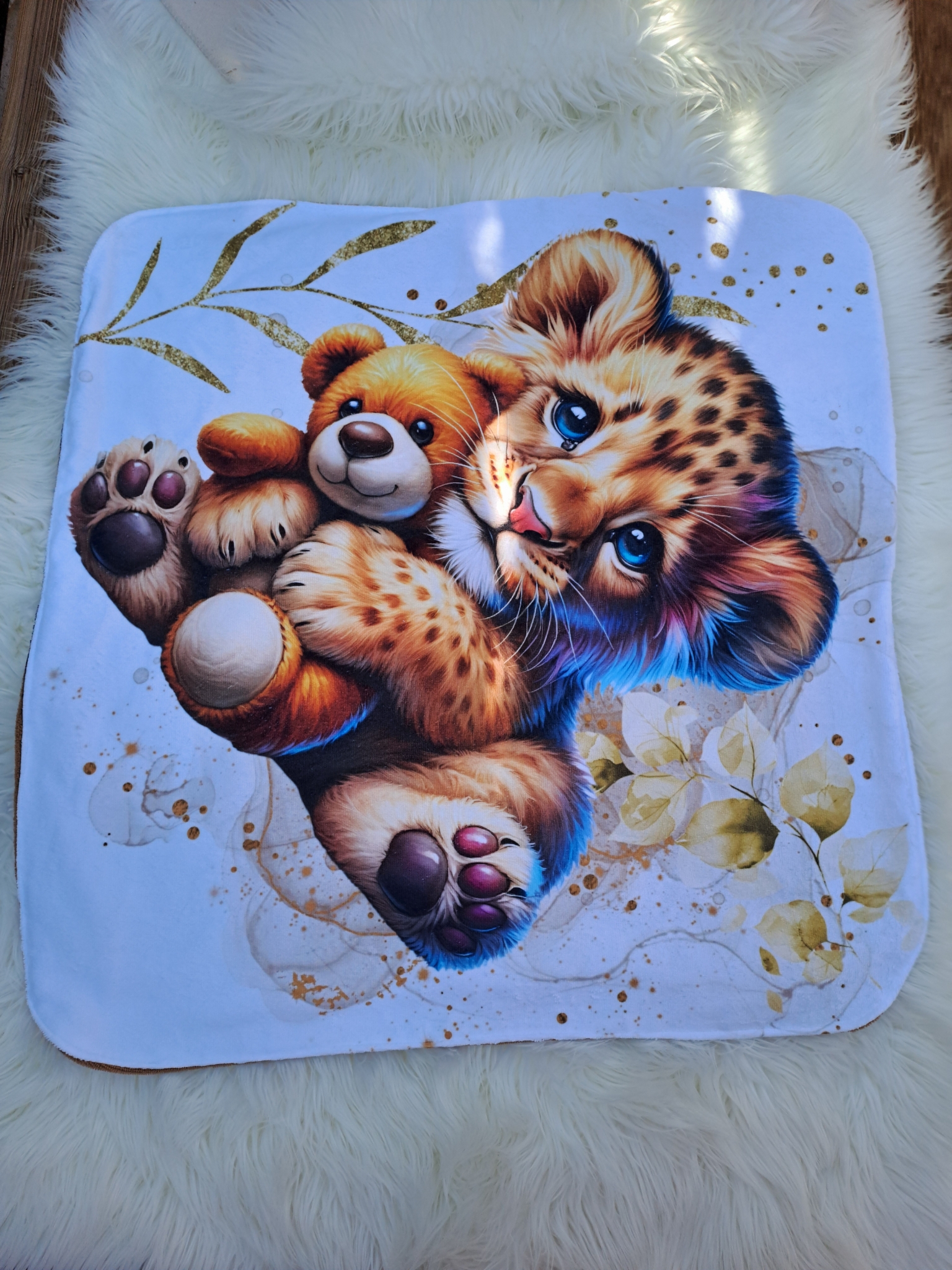 Cape de bain lion doudou