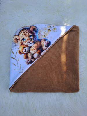 Cape de bain lion doudou