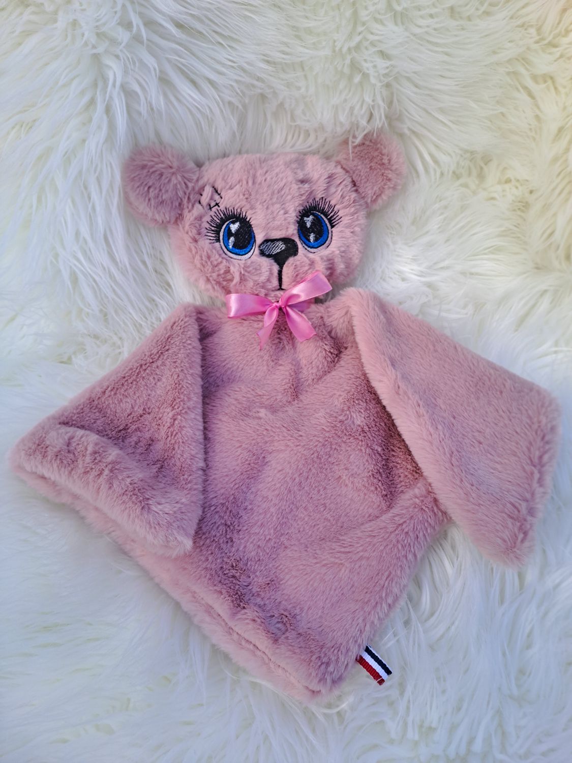 Doudou ourson rose