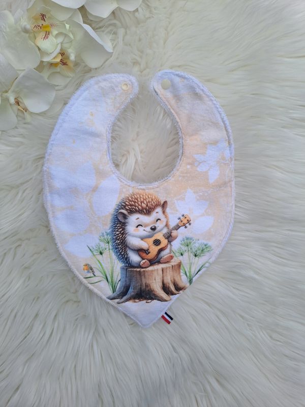 Bavoir bandana hérisson