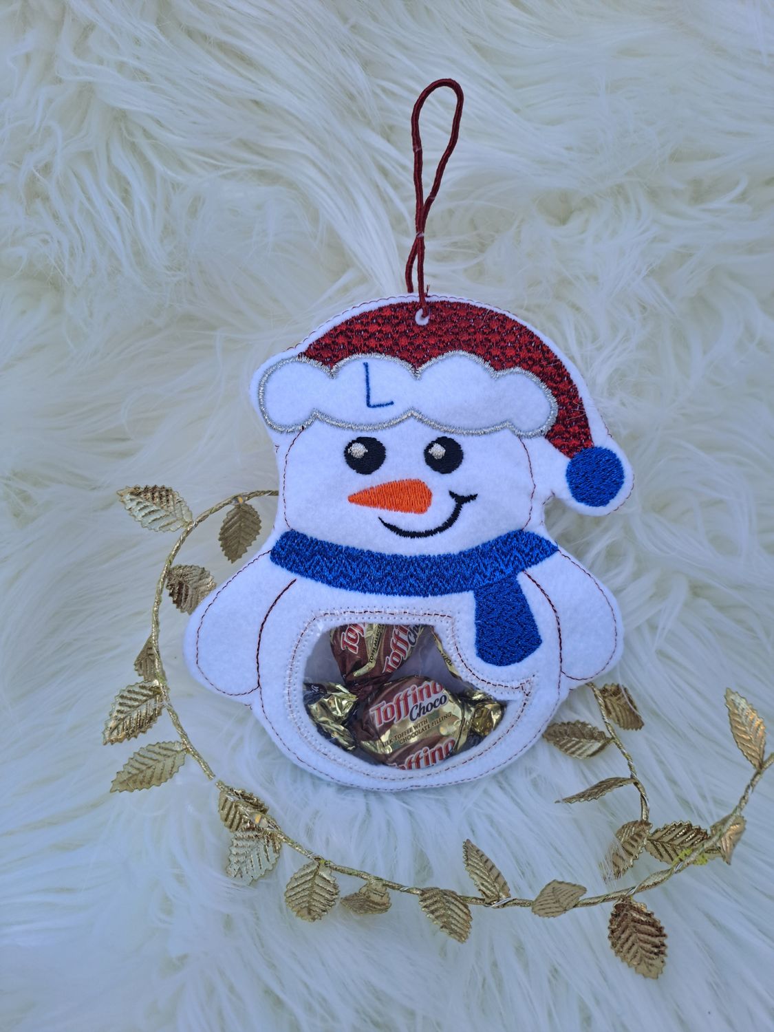 Bonhomme de neige avec iniale