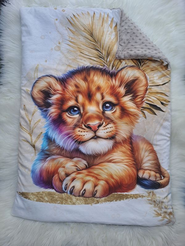 Couverture lion unique enfant