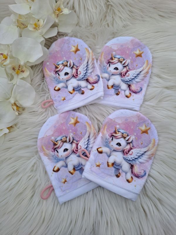 Gant de toilette licorne