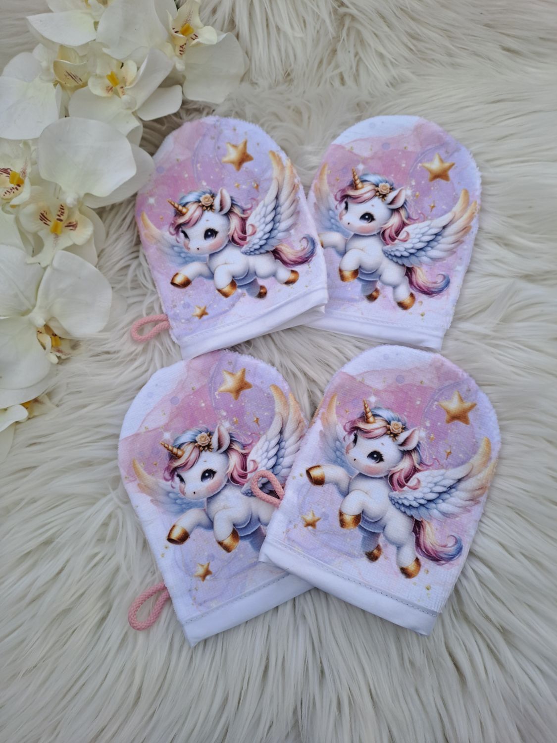 Gant de toilette licorne