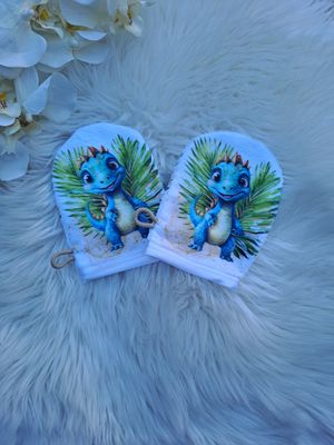 Gant de toilette dino