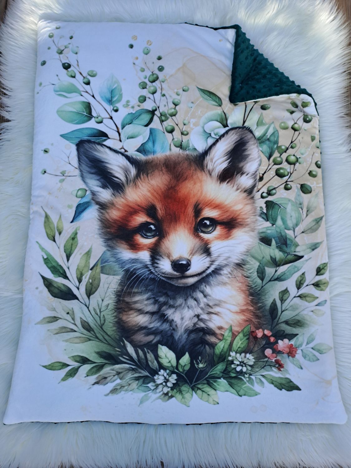 Couverture renard unique enfant
