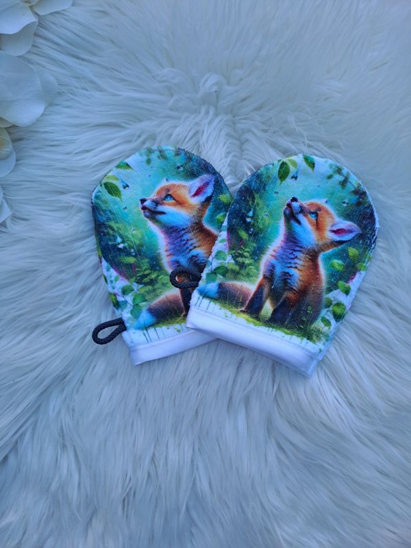 Gant de toilette renard