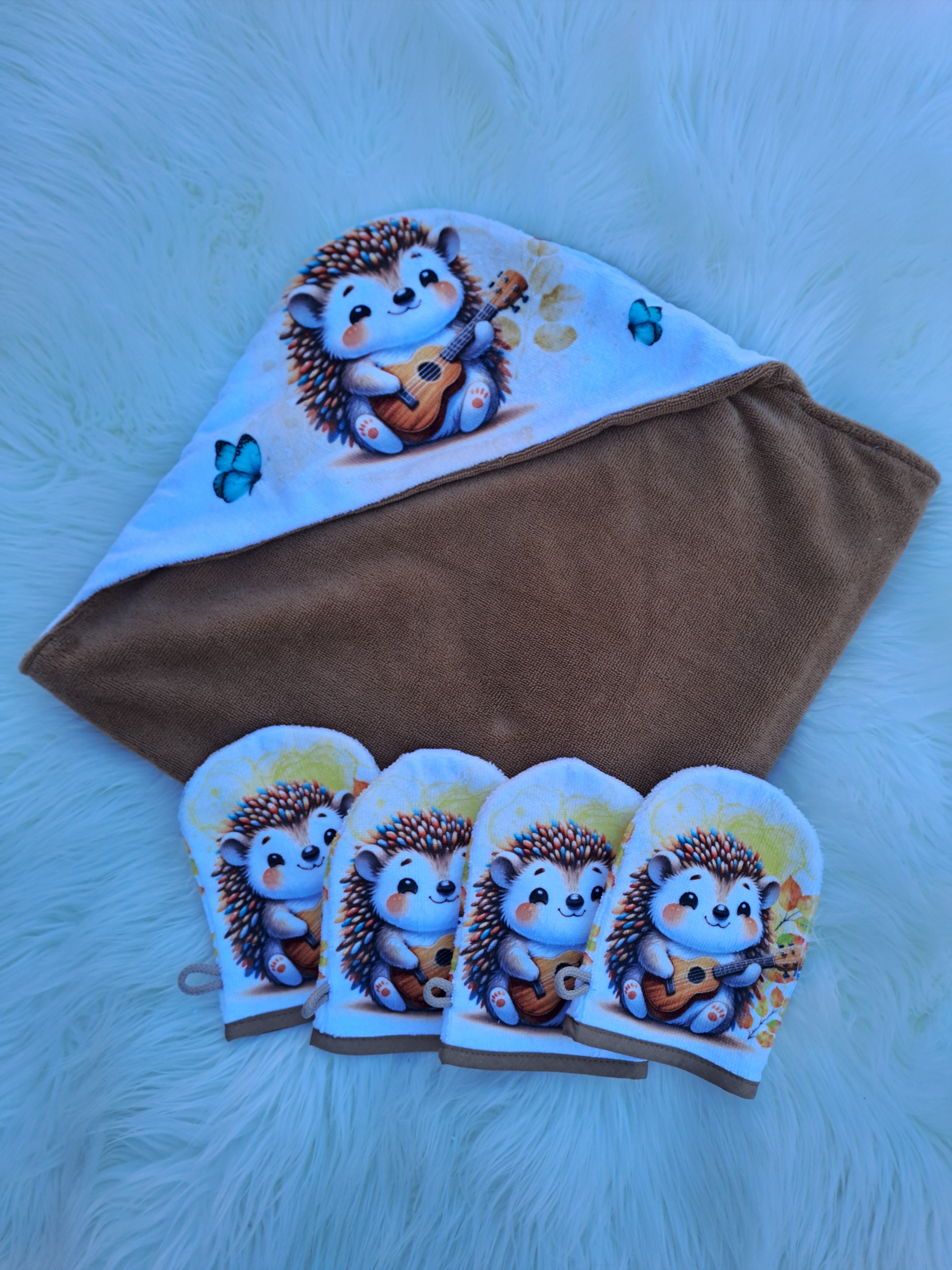 Cape de bain hérisson guitare 