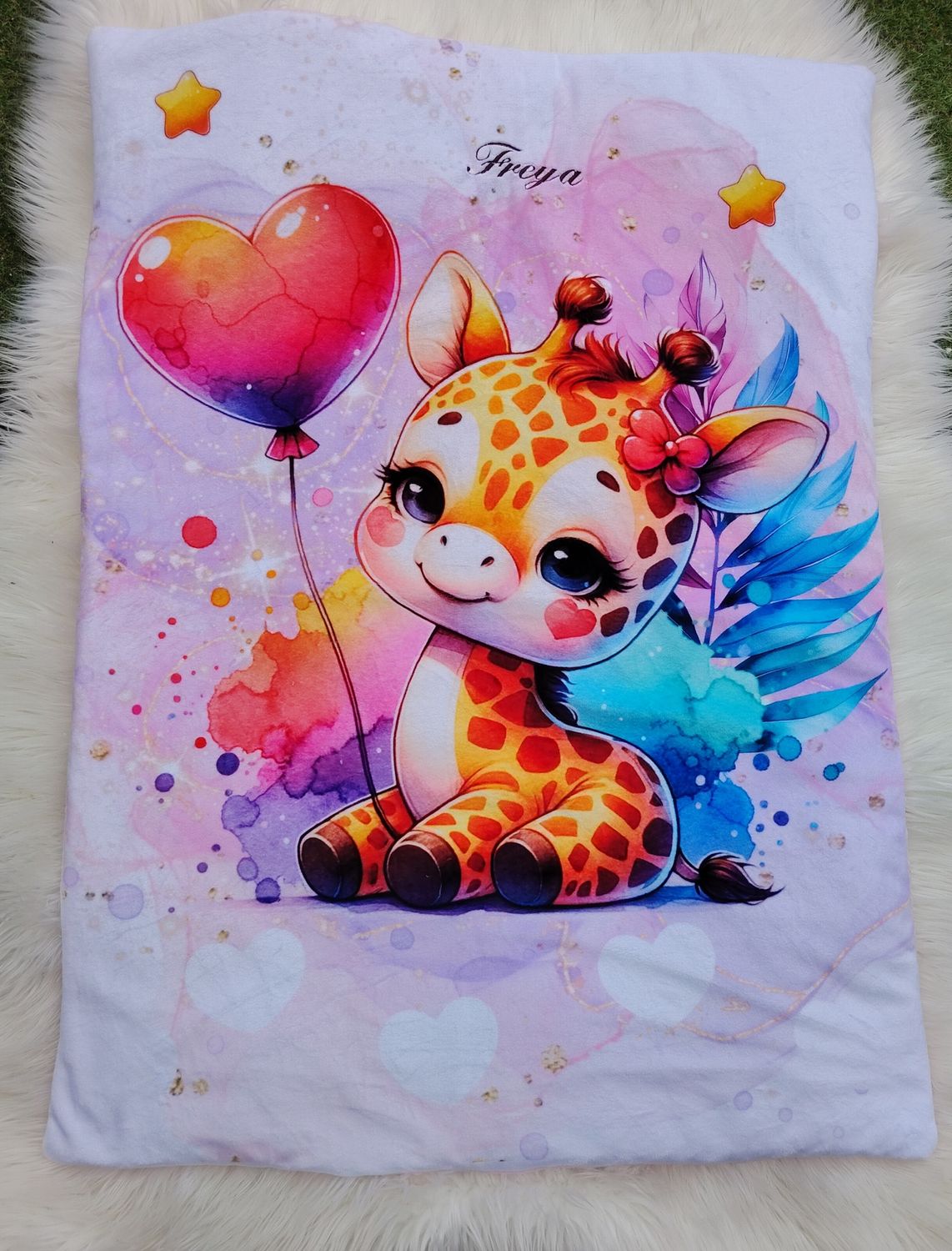 Couverture girafe unique enfant 