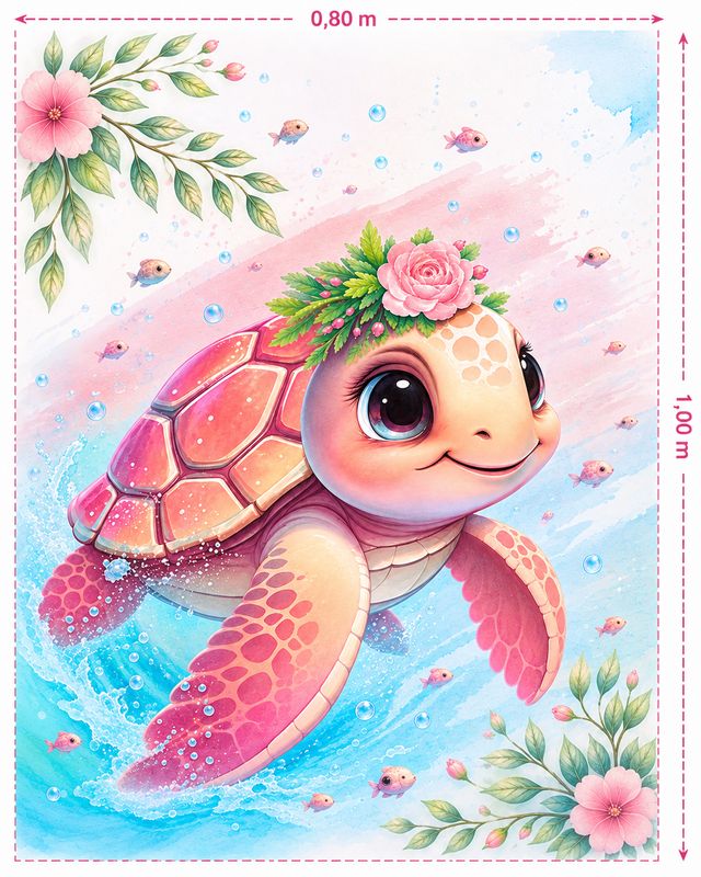 Couverture tortue rose unique enfant Couverture tortue rose unique enfant
