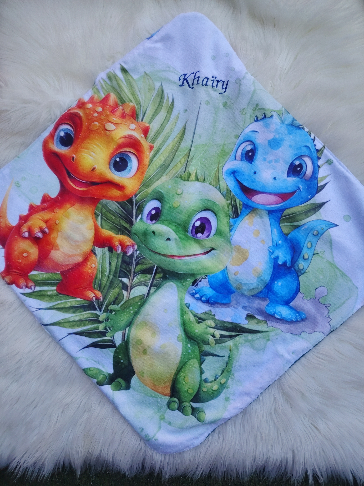 Cape de bain dinosaure