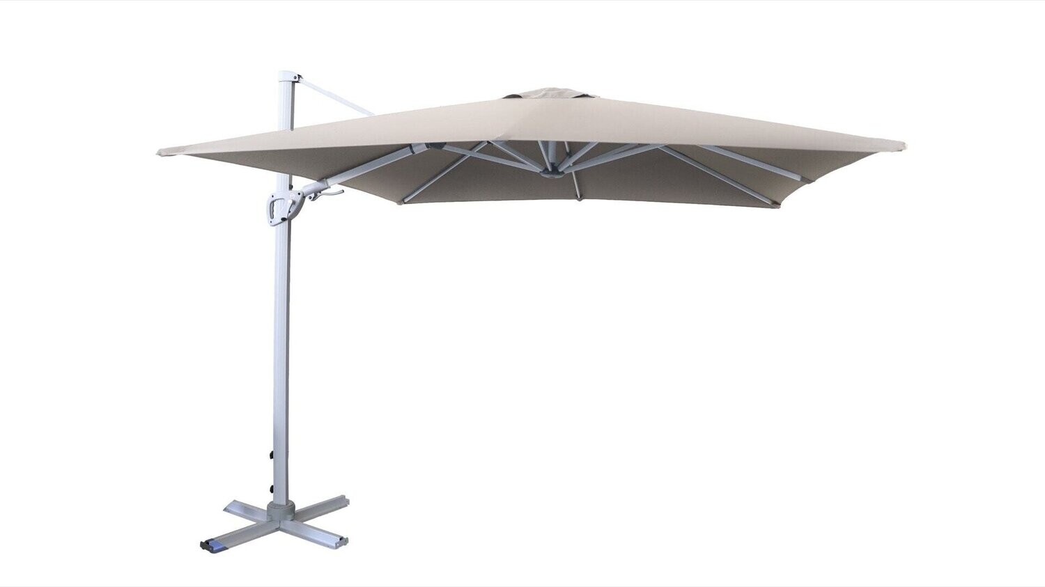 Pacific 2.7m Cantilever Parasol - SQUARE DOVE with 360 rotation & tilt function and free cover