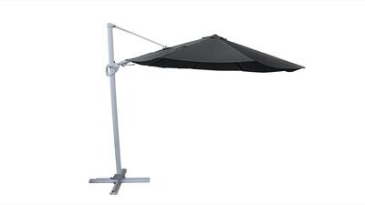 Pacific 3m Cantilever Parasol - ROUND DARK GREY with 360 rotation & tilt function and free cover