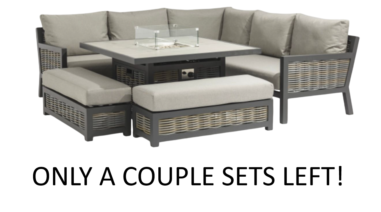 Madrid Large Corner Set with Firepit with free covers!