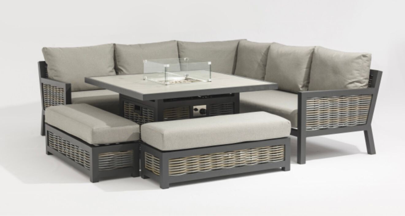 Madrid Large Corner Set with Firepit with free cover! Madrid Large Corner Set with Firepit with free cover!