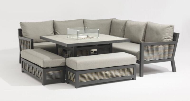 Madrid Large Corner Set with Firepit with free cover!