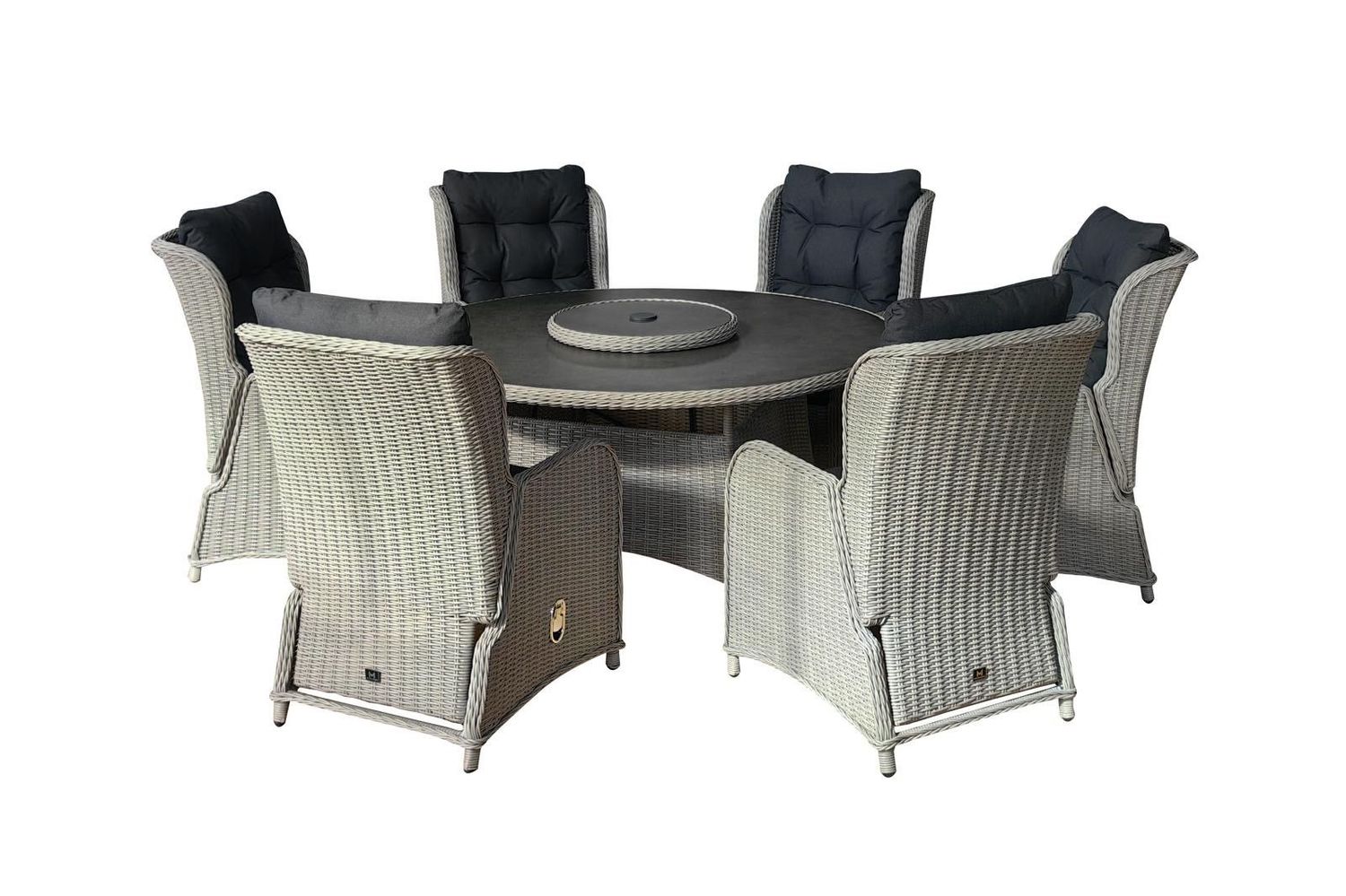 GREY St Ives 6 Seater Round Reclining Set with free cover